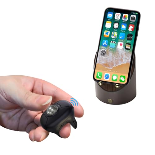ALEENFOON Wireless Trackball Mouse 2.4G+BLT Finger Ring Mouse for Conference Presentation Control Mobile Applications in-car Information System Multimedia Classroom Remote Mice for PC/Android/MAC