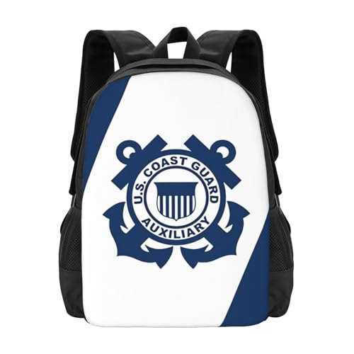 Flag of The US Coast Guard Auxiliary Backpack Lightweight Large Capacity Laptop Backpack Travel Backpacks for Unisex