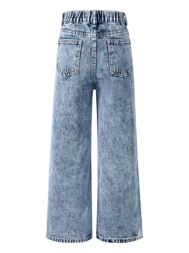 Ripped Jeans for Girls Wide Leg Denim Pants Letter Print Loose Fit Jeans Straight Denim Trousers Streetwear2
