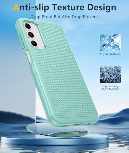 Image of FNTCASE for Galaxy A15-5G Phone Case - Samsung A15 5G Military Grade Drop Protection, 14ft Drop Tested, Screen Protector Included, Anti-Slip Textured, TPU+PC Dual Layer Shockproof Cover (Mint Green)