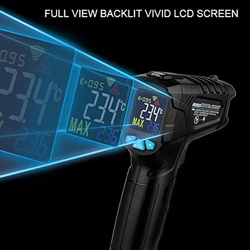 Btuty -50~380 ℃ infravermelho industrial digital infravermelho portátil medidor de temperatura LCD m