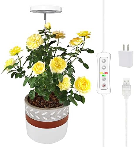 Plant Grow Light,yadoker LED Growing Light Full Spectrum for Indoor Plants,Height Adjustable, Automatic Timer, 5V Low Safe Voltage,Idea for Small Plant Light