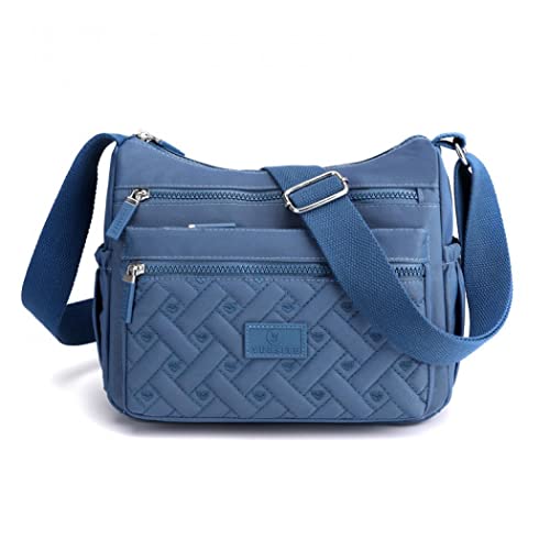 Milky Way Damen Multi Pocket Casual Crossbody Tasche Schultertasche Handtasche Mädchen Verstellbar Weich Große Kapazität Handtasche Handytasche für Einkaufen Reisen Arbeit, blau, Einheitsgröße
