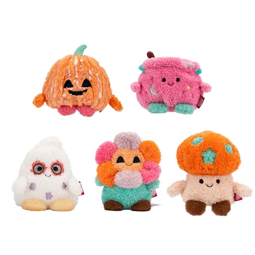 BumBumz 4.5-inch Groovy SpookyBumz Plush 5-Pack - Groovy Cauldron, Spooky Mushroom, Disco JackoLantern, Jack O Flower, and a Ghost - from The Makers of Original Squishmallows by BumBumz - Used condition - US$18.39