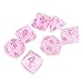 NUOBESTY Polyedrische DND Würfel Set Dungeons Und Drachen Rollenspiel RPG MTG Pathfinder Tischspiel Brettspiele Würfel Set 7 STK. (Pink)