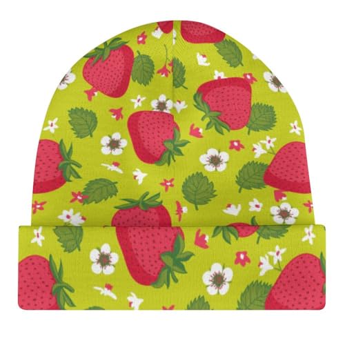 Strawberry Flower Kids Beanie Hat for for Girls Boys Children Cap Winter Knitted Chemo Cancer Headwear Accessories Gifts Decoration4