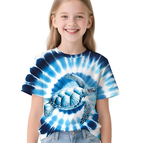 Image of Kids Neon Tie Dye Shirt for Boys Girls Tie-Dye T-Shirt Hippes Tshirt Senior Children Tee Size 6-16 Years Age