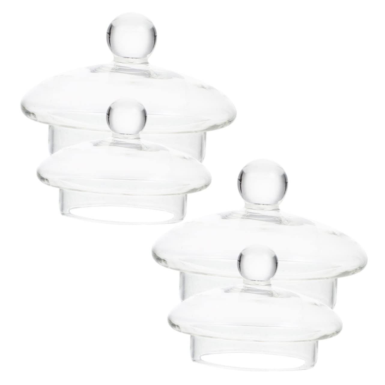IMIKEYA Tapas para Filtros de Té Suelto de Vidrio, 4 Piezas Redondas para Tetera de 600ml y 1000ml, Eficientes para Aislar Residuos Infusión de Té en Casa