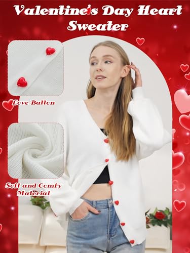 Image of Twistover Valentines Day Heart Cardigan Sweater Sequins Embroidery Hot Pink Heart Sweater Valentines Galentines Women Outfit