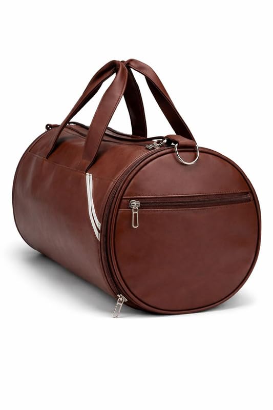 Image of Gym Bag for Men & Women | Duffel Bag for Travelling | Unisex Duffel Bag for Travel Adjustable for Shoes Towel Duffel Sports Bag Brown Color 30Ltr
