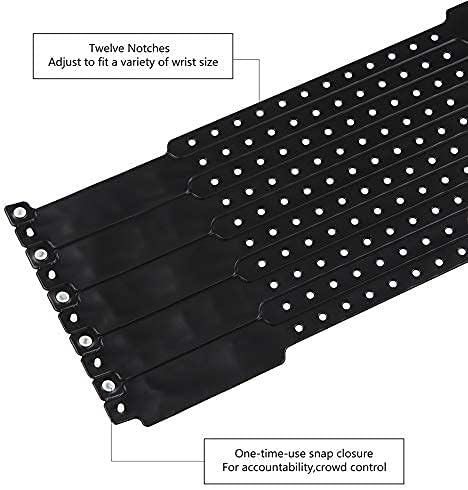 Miniatura 3 de Paquete de 100 pulseras de plástico negro, pulseras de vinilo de colores para eventos, conciertos, fiestas, bandas de brazo personalizadas