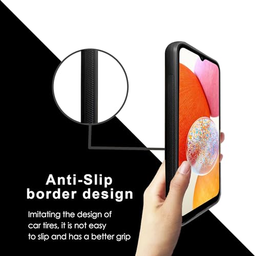 Image of A rtistque Premium Thread Leather Back Cover Case for Samsung Galaxy A14 5G | Drop Protection | Smooth Grip | Raised Camera Edges - Black