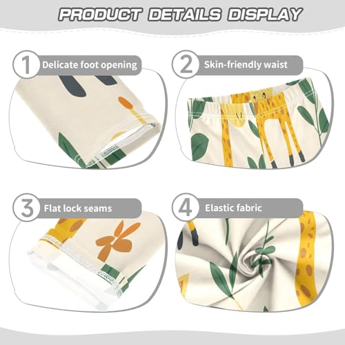 Bolaz Toddler Girls Leggings Printed Yoga Pants Leggings Giraffe Leaves for Kids3