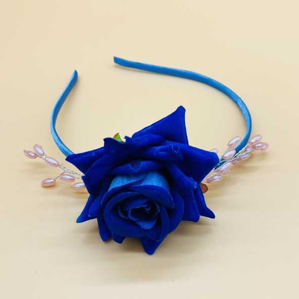 Vinshbond Rose Flower Headband, Hairband,Handmade Hair Band For Girls & Women, Pack-01, Color-Blue (B0DFQ8CDTF) Amazon Price History, Amazon Price Tracker