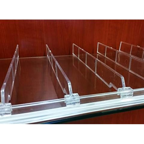 Universal Shelf Lip & Adjustable Depth Divider Kit, [5] 48" L Adhesive Front Lips w/ [50] 1" H Divider Cover