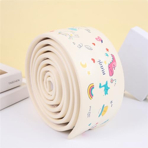 Image of Edge Protector for Baby, Soft Foam Furniture Edge Bumper Guards, Desk Edge Cushion, Bunk Bed Ladder Pads, Baby Proofing Edge Corner Protector for Table, Fireplace, 6.6 Ft Rice White