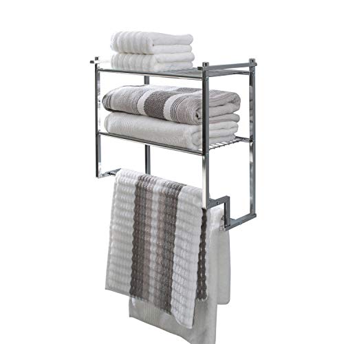 Organize It All Chrome 2 Tier Wall Mounting Bathroom Rack With Towel Bars #TOP1