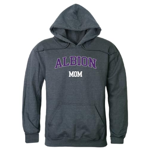 W Republic Albion College Britons Mom Fleece Hoodie Sweatshirts - Heather Charcoal, Large