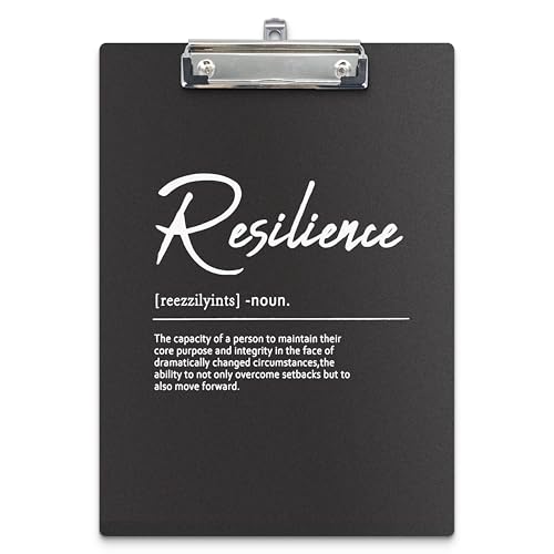 APJYM Clipboards, Inspirational Resilience Wooden Clip Boards for Office Classroom Teacher Student Doctor Nurse, Motivational Gifts for Women Men Teens, Standard A4 Letter Size 9x12.6 Inch
