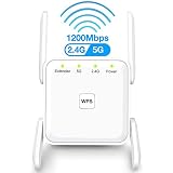 MONEY Repetidor Extensor de Red WiFi, 5 GHz / AC1200 Mbps Amplificador Señal de WiFi Repetidor, WiFi Enrutador Inalámbrico Compatibe Todos los...