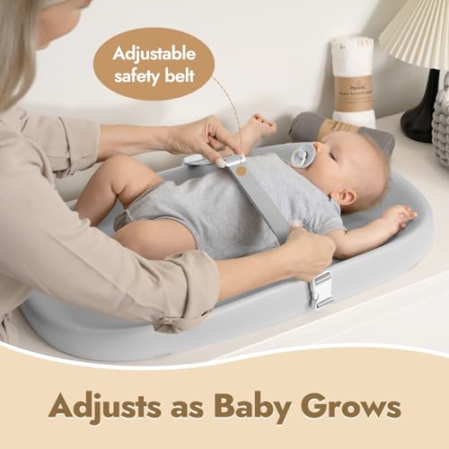 image for Papablic Baby Changing Pad, Wipeable Changing Pad with Removable Safet