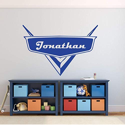 Custom Name Cars Decal - Personalized Emblem Wall Decal For Man Cave Or Garage - Removable Vinyl Wall Decoration For Boy's Or Girls Bedroom, Playroom, Gameroom Or Office #TOP4
