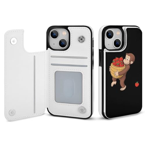 iPhone14用ケース 手帳型 おさるのジョージ 【全機種対応】 アイフォン14用ケース スマホケース 財布型 PUレザー おしゃれ 背面カード収納 スタンド機能 携帯カバー 耐衝撃