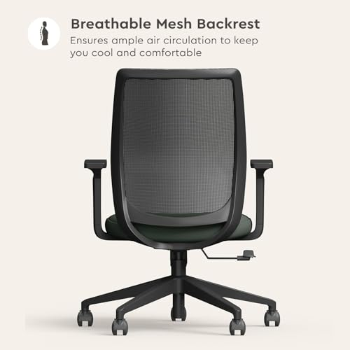 Image of Interio by Godrej Curv Premium Mesh Wide Back Ergonomic Chair for Work from Home /Study | 1 Year Warranty | Height Adjustable Chair | Heavy Duty PP Base | DIY Installation (Set of 2, Earthstone)