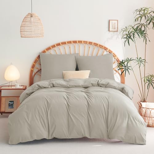 WAVVE Housse de Couette 220x240 cm avec 2 Taies d'oreiller 65x65 cm,Parure de Lit 2 Personnes pour lit 180x200 avec Fermeture Éclair Sets de Housse Couette...