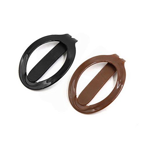 Unoopler 0503OLLEPOP257XJ 2Pcs Black Coffee Color Plastic Updo Hair Barrette Clip Girls Womens Beauty Styling Tools Ponytail Holder cover