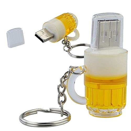 Ulticool - Bier Glas 8 GB USB-Stick - Beer Glass Pen Drive Memory Stick Daten Speicher - Speicherstick - Weiß Gelb