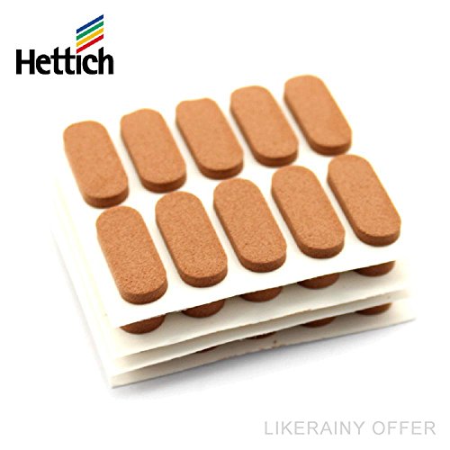 Preisvergleich Produktbild (4 x 20 Stücke) Hettich Türdämpfer Selbstklebend Möbelgleiter 49413, Türpuffer und Fensterpuffer 20x8mm, Türanschlagdämpfer, Schweigen Stoßdämpfer, Gummi, Braun