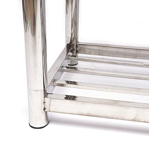 Commercial Kitchen Sink Outdoor Sink Restaurant Sink 304 Stainless Steel Utility Sink With Faucet & Drainboard, Free Standing Sink Stainless Steel Sink With Prep Table Double Bowl Drainer Unit & Tap #TOP7