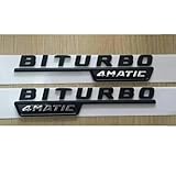 sticker fender custom shop Feature 2:Newest style HOKOUPNZNT Flat Matte Black BITURBO 4MATIC Plastic Car Trunk Fender Letters Badge Emblems Decal Sticker for AMG Badges