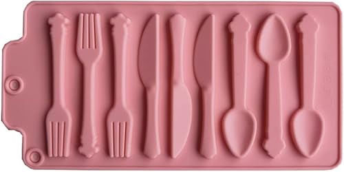 Moldes de silicona para vajilla, cuchillo y tenedor, bandeja de silicona fácil de liberar, bandeja novedosa para fondant refrigerado, caramelos, disponible en Yaxa Costa Rica
