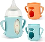 Pigeon 5.4oz Silicone Baby Bottle Covers, Anti-Break Glass Bottle Holder with Handles (Pack of 2)