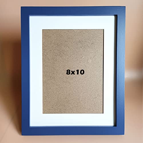 Kele Model 8X10 Picture Frames Blue Solid Wood Frame, Plastic Panel (Film Needs To Be Removed) Table Or Wall.front Window Opening 7.5X9.5 Inch. #TOP2