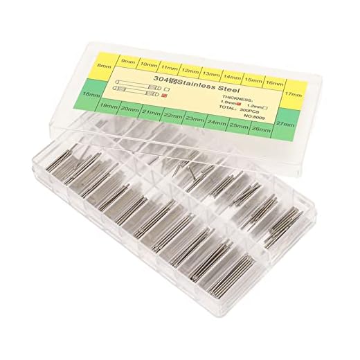 Shanrya Uhrenarmband Stifte, 300 STK 1,0 Mm Professionell 8-27 Mm Doppelenden Langlebig Edelstahl Uhrenstifte Uhren Reparatur Set MIT KUNSTSTOFFKASTEN Für Uhrmacher und Uhrenreparaturbetriebe