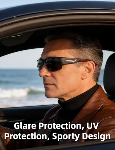 Image of PUKCLAR Sports Polarized Sunglasses for Men Women Driving Sunglasses Cycling Running Fishing Goggles Unbreakable Frame