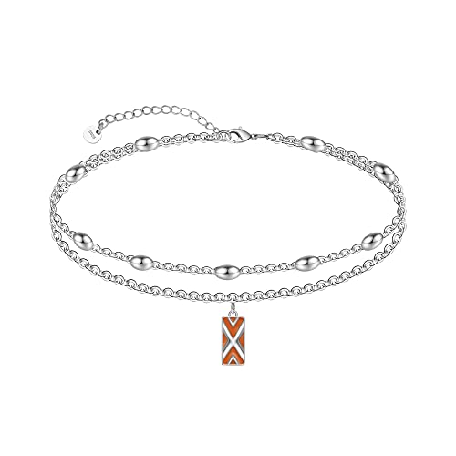 Image of CHIC & ARTSY 925 Sterling Silver Ankle Bracelets for Women, Adjustable Layered Foot Chains with Nature & Symbol Charms, Lightweight Comfort Fit Boho Beach Everyday Jewelry