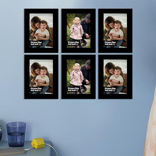 Image of Art Street Set of 6 Wall Photo Frames, Wall Hanging Picture Frame for Home, Living Room, Study Room Decor & Office Decor (Color: Brown, Size 4x6 Inch)