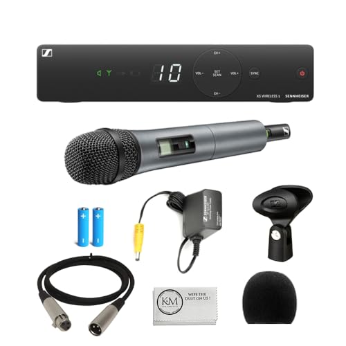 Sennheiser XSW 1-835-A UHF Vocal Set with e835 Dynamic Microphone | A: 548 to 572 MHz Bundled with Microphone Windscreen + 3' XLR Cable + Cleaning Cloth (4 Items)