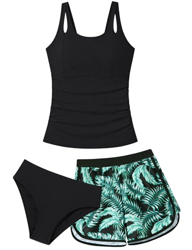 Image of TUONROAD Girls 3pcs Tankini Swimsuit Size 11-16 Bathing Suits for Teens
