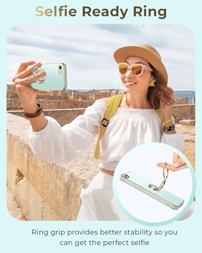 Coque iPhone 7 joli cœur d'amour béquille vert filles