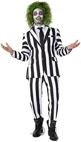 Suitmeister Men's Premium Beetlejuice Costume - 80s Halloween Out...