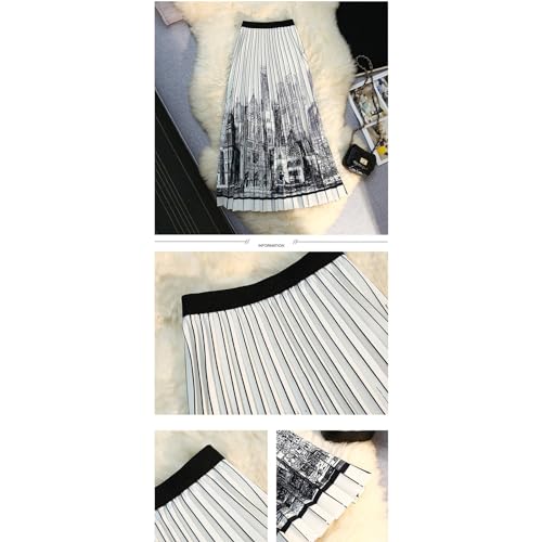 Women's Organ Pleated Long Skirt Bohemian Long Skirt Elastic Waist A-line Pleated Ruffled midi Skirt3