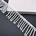 2 Yard Rhinestone Ribbon Tassel Irregular Rhinestone Fringe Tassel Crystal Beaded Fringe Trim Sewing Beaded Fringe for Curtain Lampshades and DIY Clothing Wedding Decoration (White)