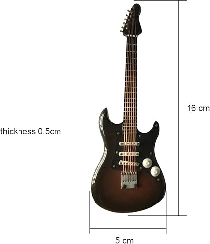 Miniatura 2 de ALANO Guitarra de café modelo mini adorno musical con soporte Guitarra eléctrica Ornamento 6.3 in