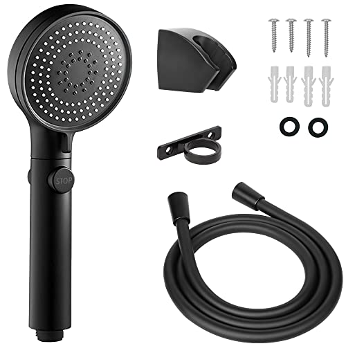 RV Shower Head with Hose, Super-Power High Pressure Shower Head for Campers RV, Travel Trailer, Motorhome and Boat for Water Saving, Handheld Shower Head Holder and Hose Guide Ring, Chrome