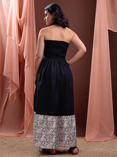Image of PURVAJA Women's Maxi Cotton Blend Dress (Floe-236-240)